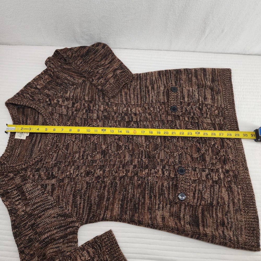 Effeci Womens XL Brown Knit Tunic Sweater Tunic 3/4 Sleeve Round‎ Neck - Picture 5 of 7
